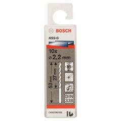 Bosch Metallbohrer HSS-G, DIN 338, 2,2 x 27 x 53 mm, 10er-Pack (2 608 595 052), image 