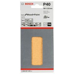 Bosch Schleifblatt C470, 80 x 133 mm, 40, 8 Löcher, Klett, 10er-Pack (2 608 607 228), image 