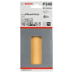 Bosch Schleifblatt C470, 80 x 133 mm, 240, 8 Löcher, Klett, 10er-Pack (2 608 607 234), image 