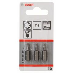 Bosch Schrauberbit Extra-Hart T8, 25 mm, 3er-Pack (2 607 001 601), image 