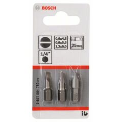 Bosch Schrauberbit-Set Extra-Hart (S), 3-teilig, 25 mm, S0,6x4,5, S0,8x5,5, S1,2x8,0 (2 607 001 750), image 