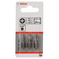 Bosch Schrauberbit-Set Extra-Hart (PH), 3-teilig, PH1, PH2, PH3, 25 mm (2 607 001 752), image 