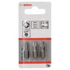 Bosch Schrauberbit-Set Extra-Hart (PZ), 3-teilig, PZ1, PZ2, PZ3, 25 mm (2 607 001 753), image 