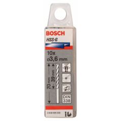 Bosch Metallbohrer HSS-G, DIN 338, 3,6 x 39 x 70 mm, 10er-Pack (2 608 595 332), image 