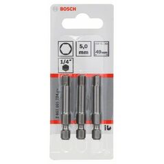 Bosch Schrauberbit Extra-Hart HEX 5, 49 mm, 3er-Pack (2 607 001 734), image 