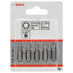 Bosch Schrauberbit-Set Extra-Hart (Torx), 5-teilig, T10, T15, T20, T25, T30, 25 mm (2 607 001 768), image 