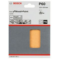 Bosch Schleifblatt C470, 115 x 107 mm, 60, 6 Löcher, Klett, 10er-Pack (2 608 607 456), image 