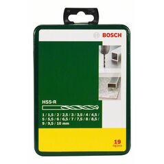 Bosch Metallbohrer-Set HSS-R, 19-teilig, 1 - 10 mm, Metallkassette (2 607 019 435), image 