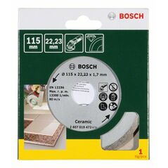 Bosch Diamanttrennscheibe für Fliesen, Durchmesser: 115 mm (2 607 019 472), image 