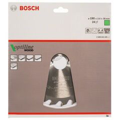 Bosch Kreissägeblatt Optiline Wood für Handkreissägen, 190 x 30 x 2,0 mm, 24 (2 608 641 185), image 
