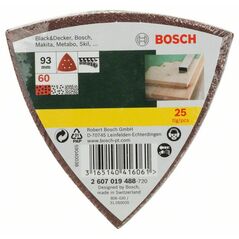 Bosch Schleifblatt-Set für Deltaschleifer, 93 mm, 60, 6 Löcher, 25er-Pack (2 607 019 488), image 