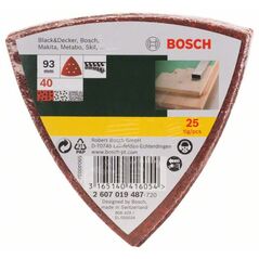 Bosch Schleifblatt-Set für Deltaschleifer, 93 mm, 40, 6 Löcher, 25er-Pack (2 607 019 487), image 