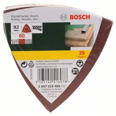 Bosch Schleifblatt-Set für Deltaschleifer, 93 mm, 80, 6 Löcher, 25er-Pack (2 607 019 489), image 