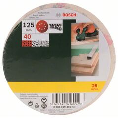 Bosch Schleifblatt-Set für Exzenterschleifer, 25-teilig, 8 Löcher, 125 mm, 40 (2 607 019 491), image 