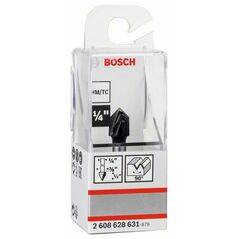 Bosch "V-Nutfräser 1/4"", D1 9,5 mm, L 12,4 mm, G 45 mm, 90°" (2 608 628 631), image 
