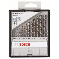Bosch Metallbohrer-Set Robust Line HSS-G, DIN 135, 135°, 13-teilig, 1,5 - 6,5 mm (2 607 010 538), image 