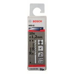 Bosch Metallbohrer HSS-G, DIN 338, 1,2 x 16 x 38 mm, 10er-Pack (2 608 585 468), image 