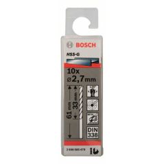 Bosch Metallbohrer HSS-G, DIN 338, 2,7 x 33 x 61 mm, 10er-Pack (2 608 585 479), image 