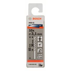 Bosch Metallbohrer HSS-G, DIN 338, 3,1 x 36 x 65 mm, 10er-Pack (2 608 585 481), image 