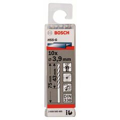 Bosch Metallbohrer HSS-G, DIN 338, 3,9 x 43 x 75 mm, 10er-Pack (2 608 585 485), image 