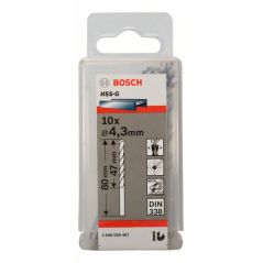 Bosch Metallbohrer HSS-G, DIN 338, 4,3 x 47 x 80 mm, 10er-Pack (2 608 585 487), image 