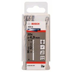 Bosch Metallbohrer HSS-G, DIN 338, 4,9 x 52 x 86 mm, 10er-Pack (2 608 585 490), image 