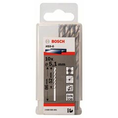 Bosch Metallbohrer HSS-G, DIN 338, 5,1 x 52 x 86 mm, 10er-Pack (2 608 585 491), image 