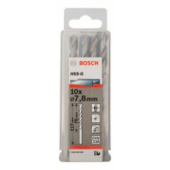 Bosch Metallbohrer HSS-G, DIN 338, 7,8 x 75 x 117 mm, 10er-Pack (2 608 585 506), image 