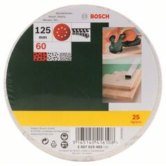 Bosch Schleifblatt-Set für Exzenterschleifer, 25-teilig, 8 Löcher, 125 mm, 60 (2 607 019 492), image 