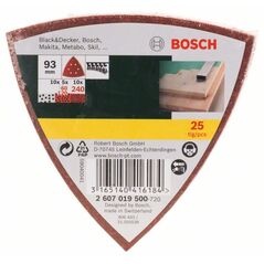 Bosch Schleifblatt-Set für Deltaschleifer, 93 mm, 60 - 240, 6 Löcher, 25er-Pack (2 607 019 500), image 