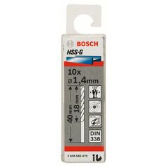 Bosch Metallbohrer HSS-G, DIN 338, 1,4 x 18 x 40 mm, 10er-Pack (2 608 585 470), image 
