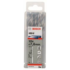 Bosch Metallbohrer HSS-G, DIN 338, 7,6 x 75 x 117 mm, 10er-Pack (2 608 585 504), image 