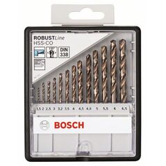 Bosch Metallbohrer-Set Robust Line HSS-Co, DIN 135, 135°, 13-teilig, 1,5 - 6,5 (2 607 019 926), image 