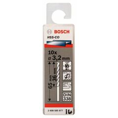 Bosch Metallbohrer HSS-Co, DIN 338, 3,2 x 36 x 65 mm, 10er-Pack (2 608 585 877), image 