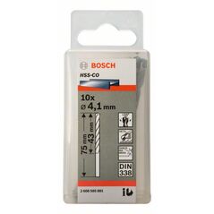 Bosch Metallbohrer HSS-Co, DIN 338, 4,1 x 43 x 75 mm, 10er-Pack (2 608 585 881), image 