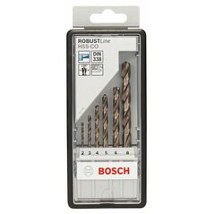 Bosch Metallbohrer-Set Robust Line HSS-Co, DIN 135, 135°, 6-teilig, 2 - 8 mm (2 607 019 924), image 