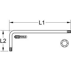 KS Tools Kugelkopf-Torx-Winkelstiftschlüssel, XL, T80, Gelb, image 