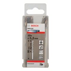 Bosch Metallbohrer HSS-Co, DIN 338, 5,2 x 52 x 86 mm, 10er-Pack (2 608 585 887), image 