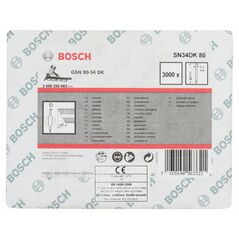 Bosch D-Kopf Streifennagel SN34DK 80, 3,1 mm, 80 mm, blank, glatt (2 608 200 003), image 
