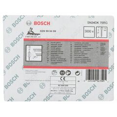 Bosch D-Kopf Streifennagel SN34DK 75RG, 2,8 mm, 75 mm, verzinkt, gerillt (2 608 200 021), image 