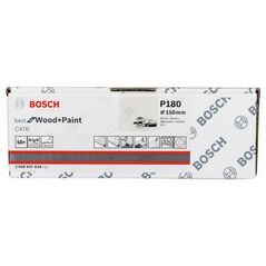 Bosch Schleifblatt C470, 150 mm, 180, 6 Löcher, Klett, 50er-Pack (2 608 607 838), image 