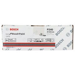 Bosch Schleifblatt C470, 150 mm, 240, 6 Löcher, Klett, 50er-Pack (2 608 607 839), image 