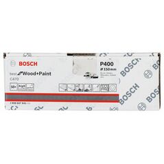 Bosch Schleifblatt C470, 150 mm, 400, 6 Löcher, Klett, 50er-Pack (2 608 607 841), image 