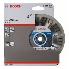Bosch Diamanttrennscheibe Best for Stone, 115 x 22,23 x 2,2 x 12 mm (2 608 602 641), image 