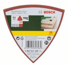 Bosch Schleifblatt-Set für Deltaschleifer, 93 mm, 180, 6 Löcher, 25er-Pack (2 607 017 109), image 