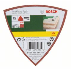 Bosch Schleifblatt-Set für Deltaschleifer, 93 mm, 240, 6 Löcher, 25er-Pack (2 607 017 110), image 