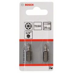 Bosch Security-Torx-Schrauberbit Extra-Hart T15H, 25 mm, 2er-Pack (2 608 522 010), image 