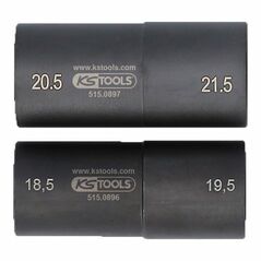 KS Tools 1/2" Spezial-Alu-Felgen-Kraft-Stecknuss-Satz für Ford, 18,5 / 19,5 / 20,5 / 21,5 mm, 2-tlg, image 