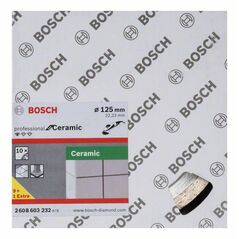 Bosch Diamanttrennscheibe Standard for Ceramic, 125 x 22,23 x 1,6 x 7 mm, 10er-Pack (2 608 603 232), image 
