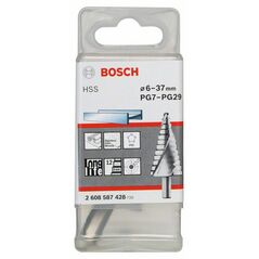 Bosch Stufenbohrer HSS, für Kabelverschraubungen, 6 - 37 mm, 10 mm, 93 mm, 12 Stufen (2 608 587 428), image 